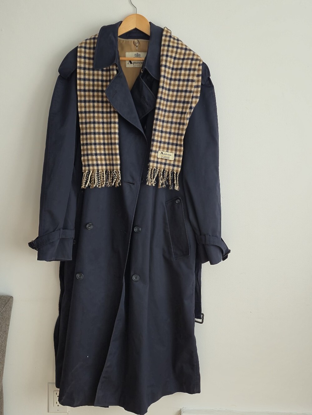 Aquascutum Classic Heritage Luxury London Trench Coat, 3 in one, and Scarf